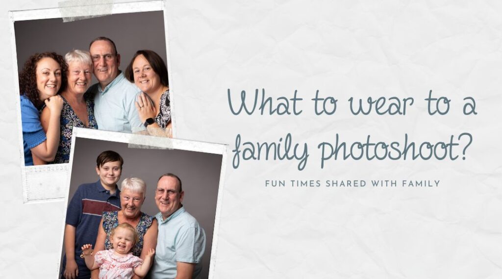 A collage of a family photo.